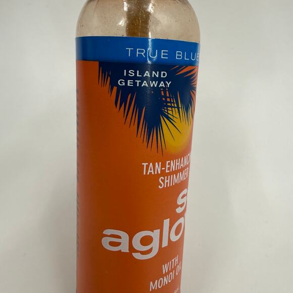 True Blue Spa So Aglow 4oz Tan-Enhancing Shimmer Monoi Used Rare Bath Body Works - Picture 10 of 13